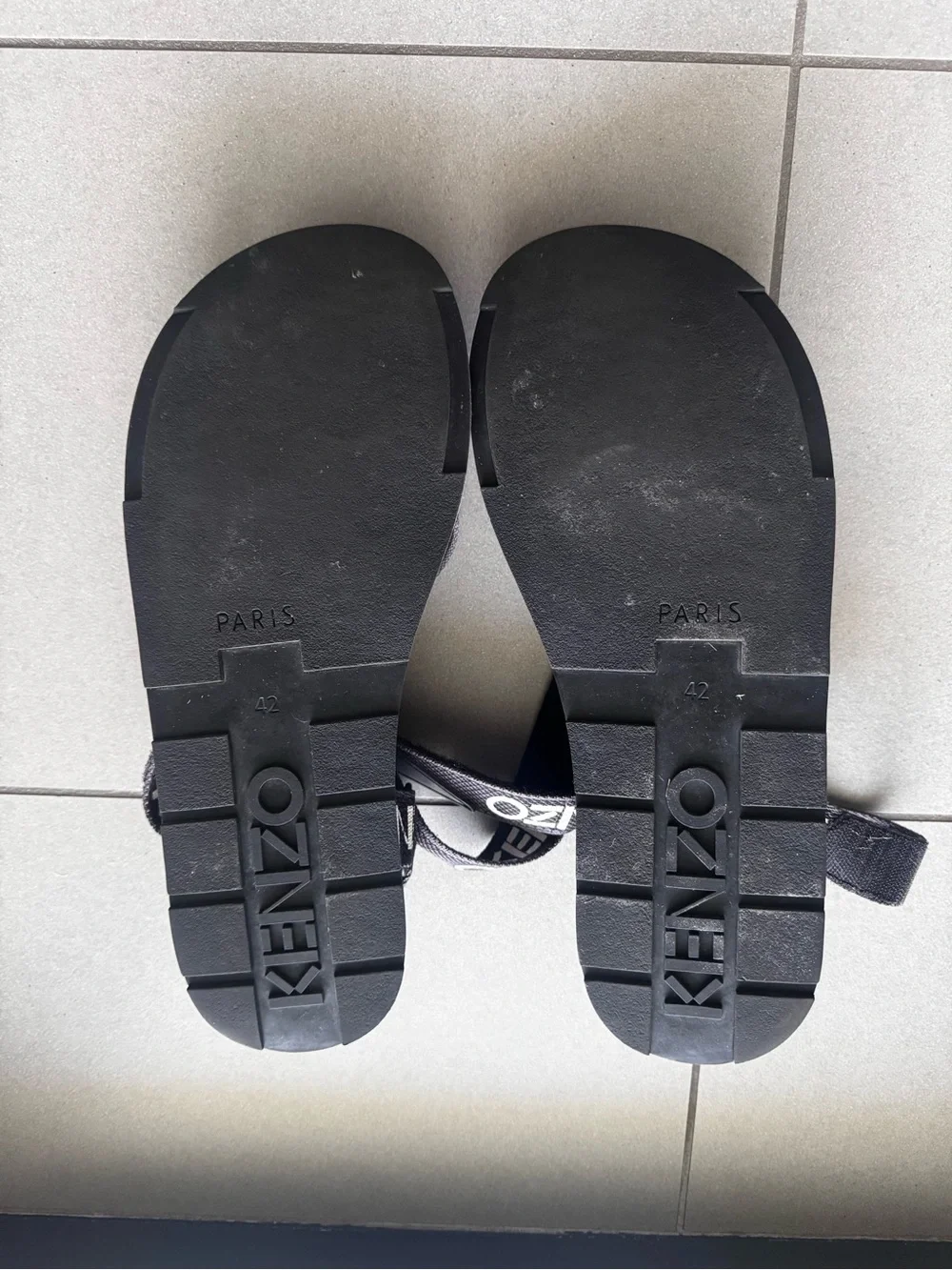 Kenzo Black Logo Strap Sandals